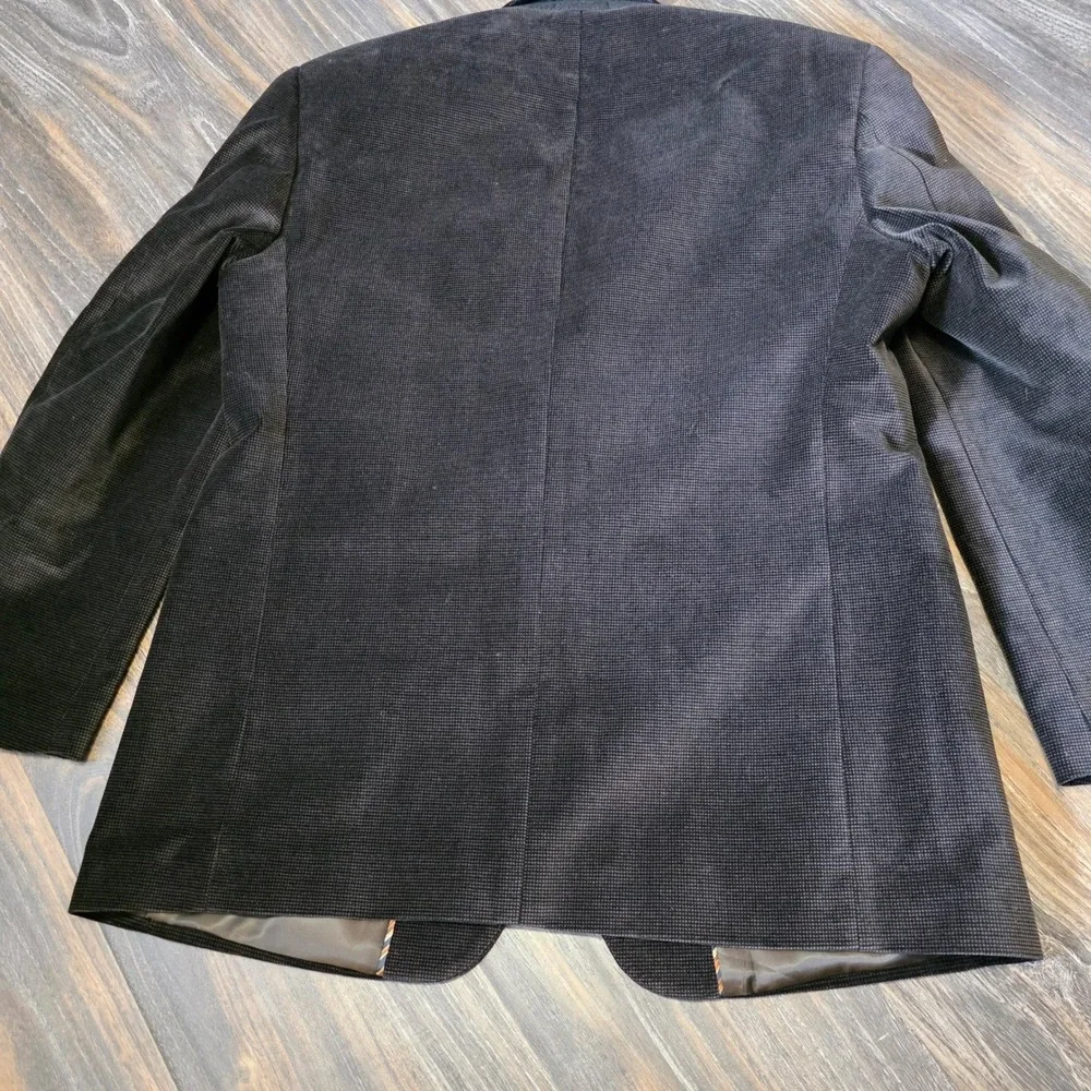 Jones New York Mens 42R Blazer Brown Velour Cotton 2-Button Sport Coat JNY
